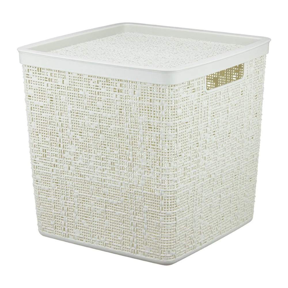 Корзинка Рогожка бел.ночь с крыш. 17л (28х28 в.28см)  выруб.руч. М2327бл.рт/337288