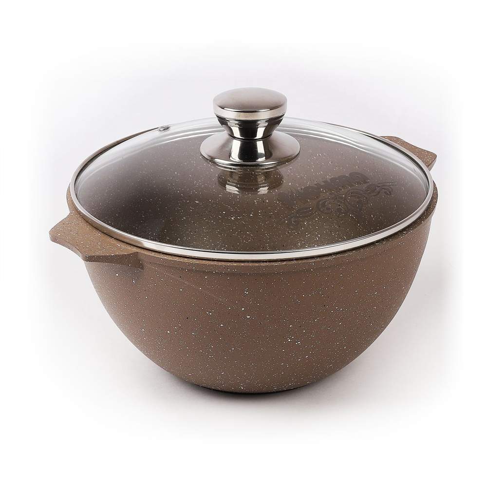МЕЧТА Гранит Brown Казан 54806 с крышкой 4л 24х12,5см 