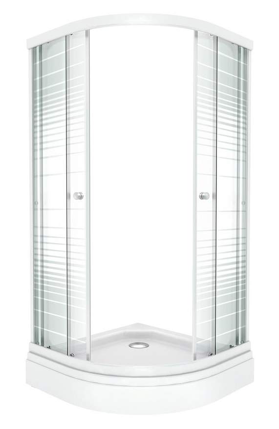 Душевое ограж. "Стандарт"100*100*187,5 1/4круга Аква Полосы Белый