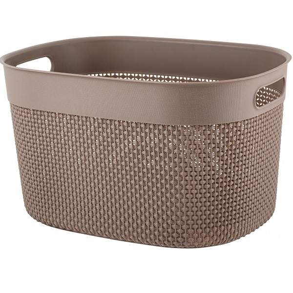 Корзинка д/хранения  OSLO мокко овал  6л  выруб.руч. PT135110015 /361512