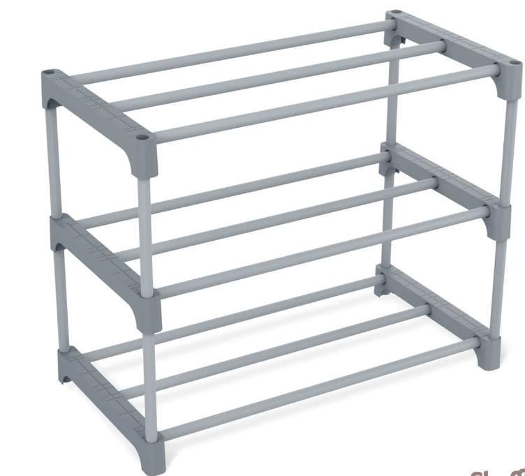 Полка д/обуви Sheffilton  SHT-SR6-P  пластик ПЛТ-164 серый/темно-серый