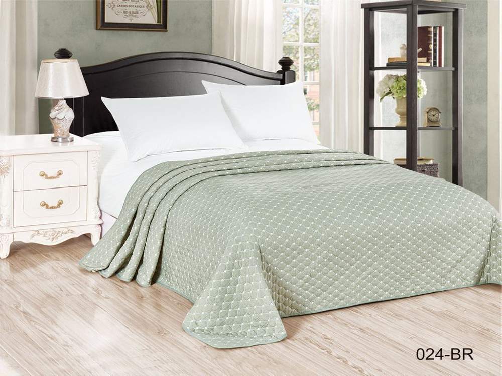 CLEO Покрывало Barcelona 220/024-BR зеленый 220х240см хлопок 50%/полиэстер 50%