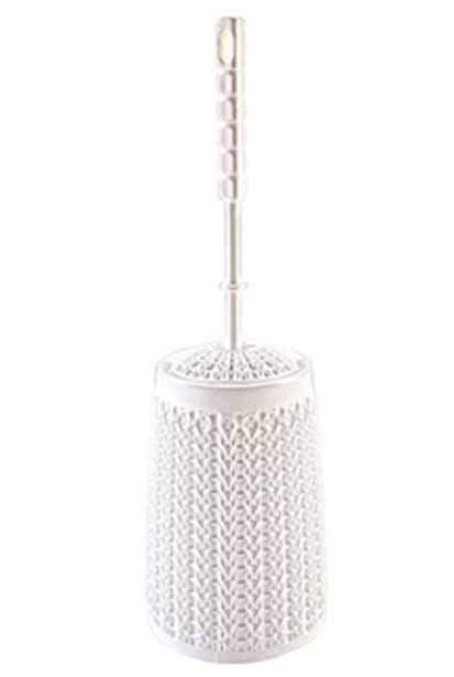 Ерш+подставка WC Вязаный узор  круг.  белый  11138бел/367923