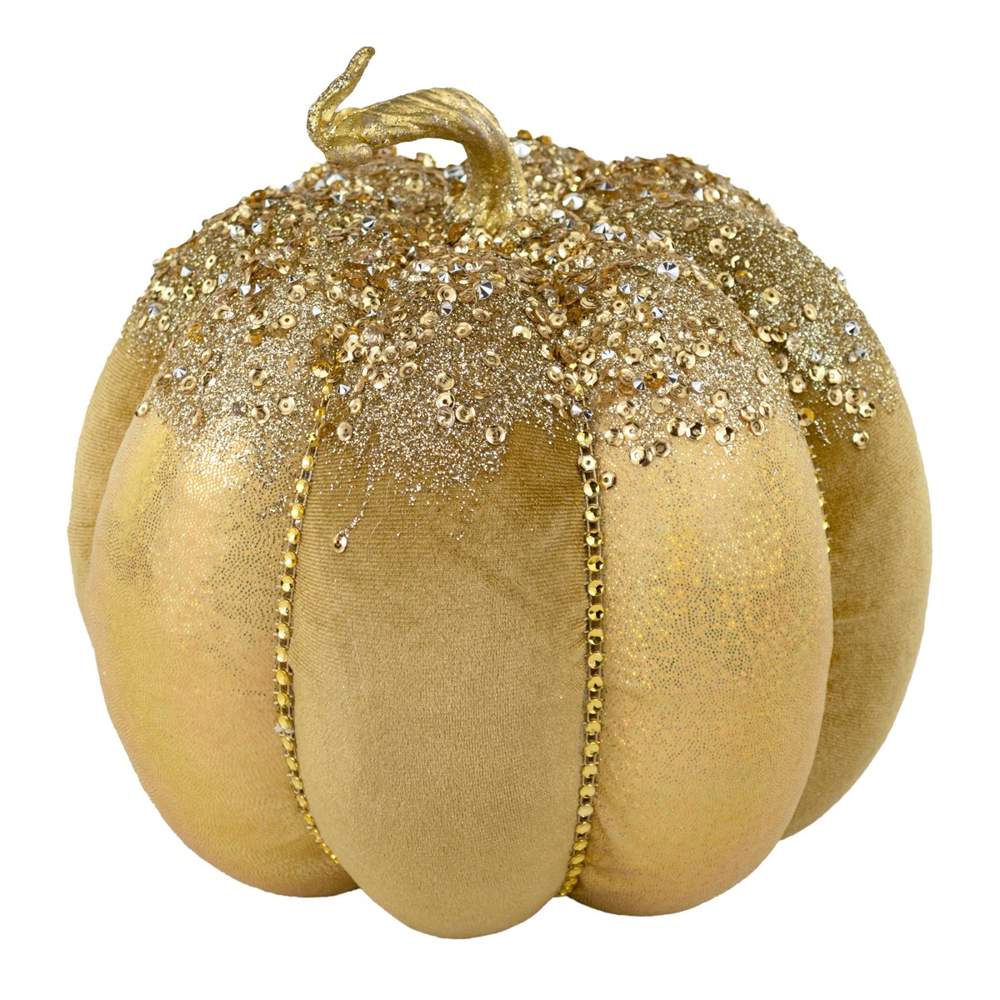 DECOLINE Фигурка Тыква 20х20см золото (пенопласт/текстиль) 688201719-GD