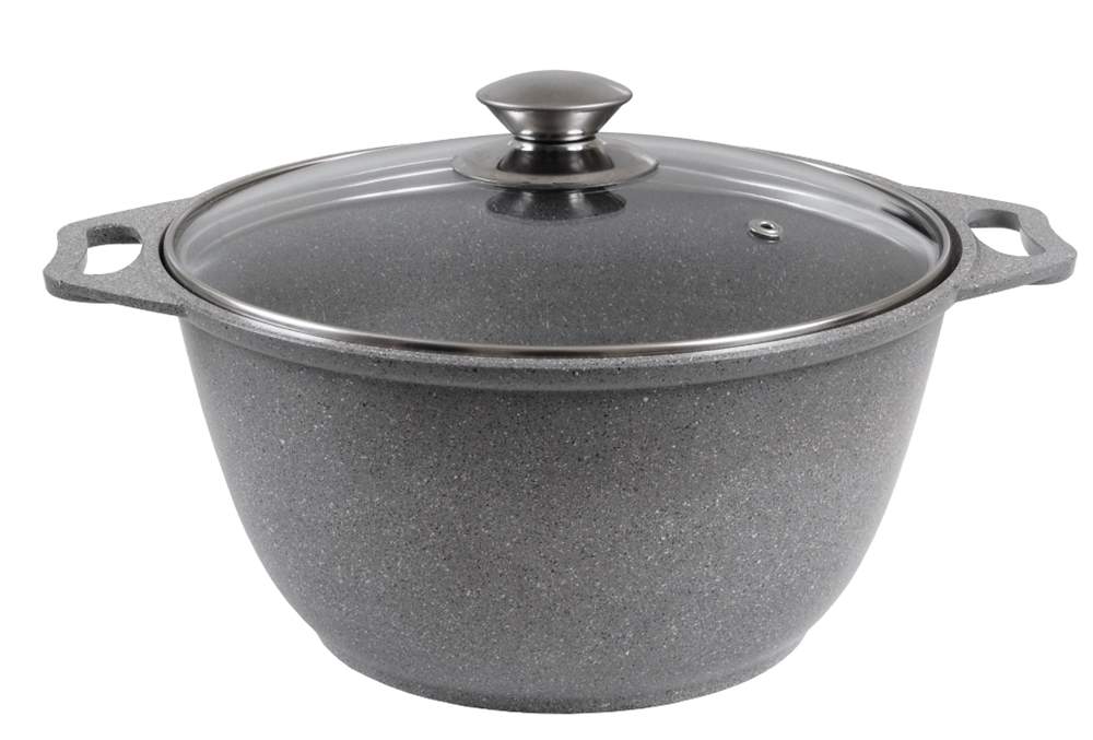KUKMARA Кастрюля кмс102а 10л 33х10см АП Светлый мрамор стекл.крышка