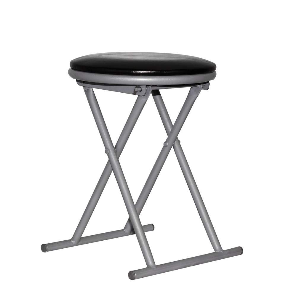 Табурет Орион (арт.СТ07)металлик сид.винилкожа №12 черный