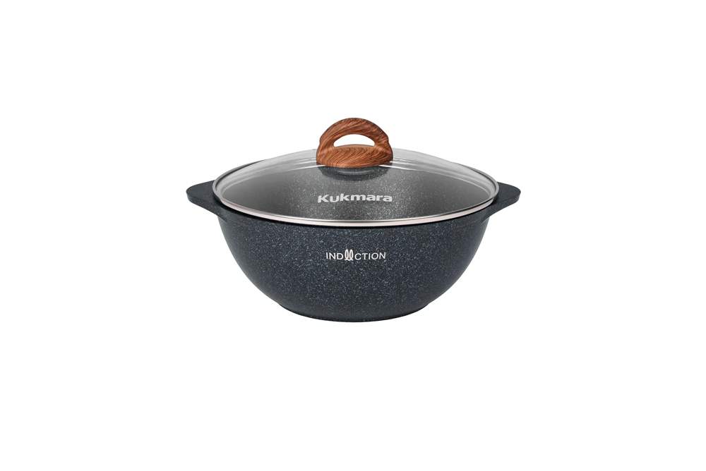 KUKMARA Казан кгги37а 3,5л АП Granit Ultra (blue) индукция стеклянная крышка