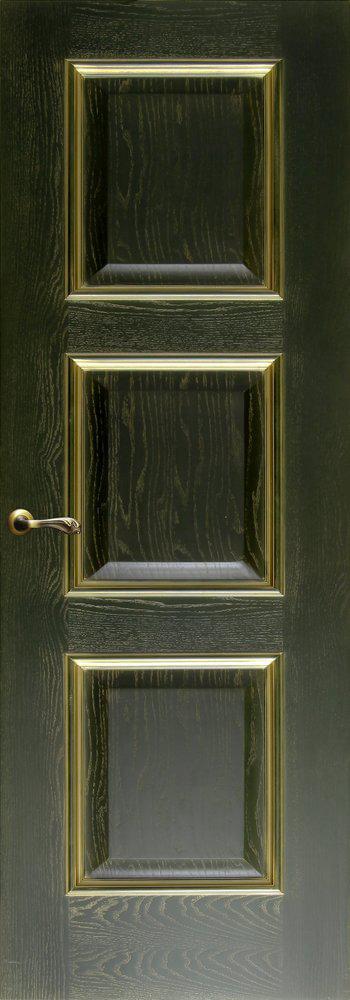 Дверь Триест Зеленый+Золото ПГ 80