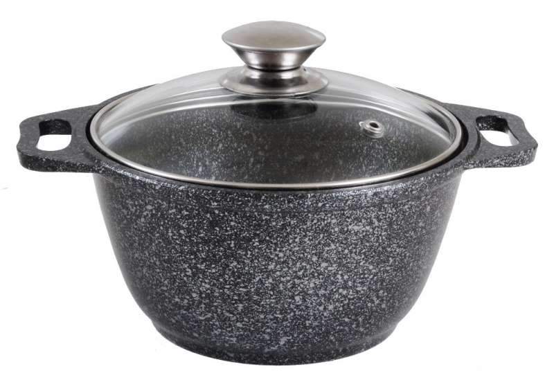 KUKMARA Кастрюля кмти22а 2л 22,5х10см АП Темный мрамор Marble индукция ст/кр