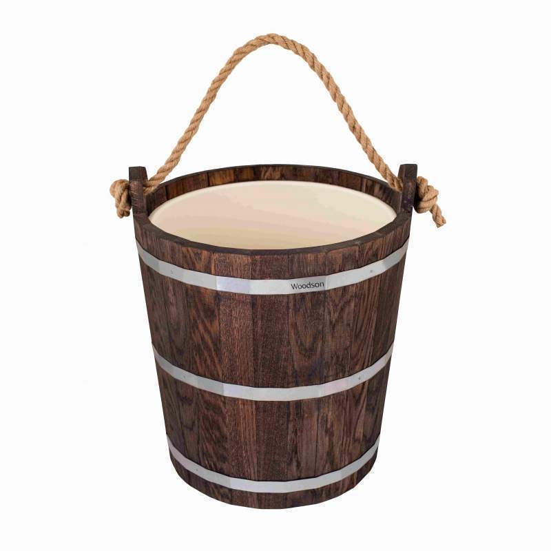 Запарник с пласт.вставкой 20л дуб в тёмном