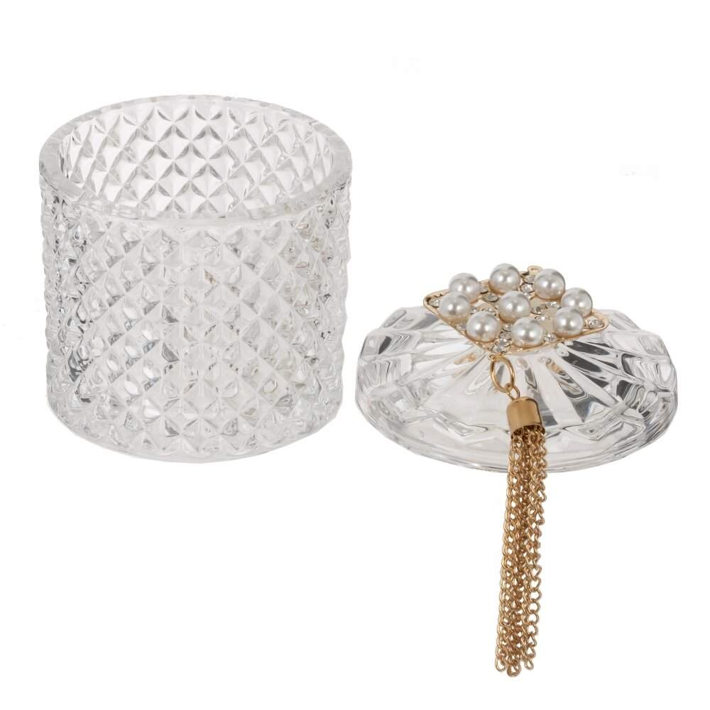 REMECO COLLECTION Шкатулка 817278 Жемчуг стекло/металл 6,5х6,5х8см