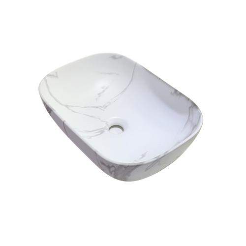Раковина RD-429MR накладная на столешницу, белый мрамор 460х320х140мм