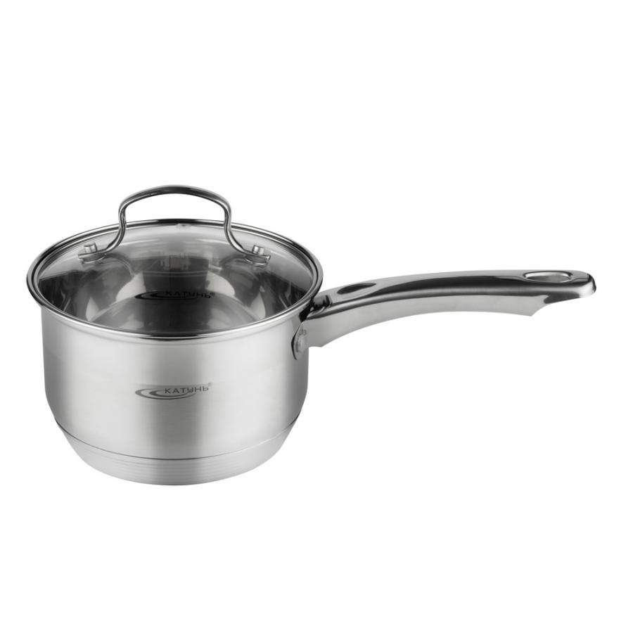 КАТУНЬ Гамма Ковш 1,8л 16х10,5см с крышкой индукция /нерж/ КТ20-К