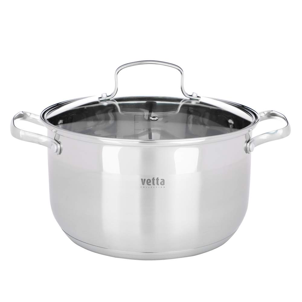 VETTA Берн Кастрюля 822-102 6100мл/24х14см с крышкой нерж.сталь индукция