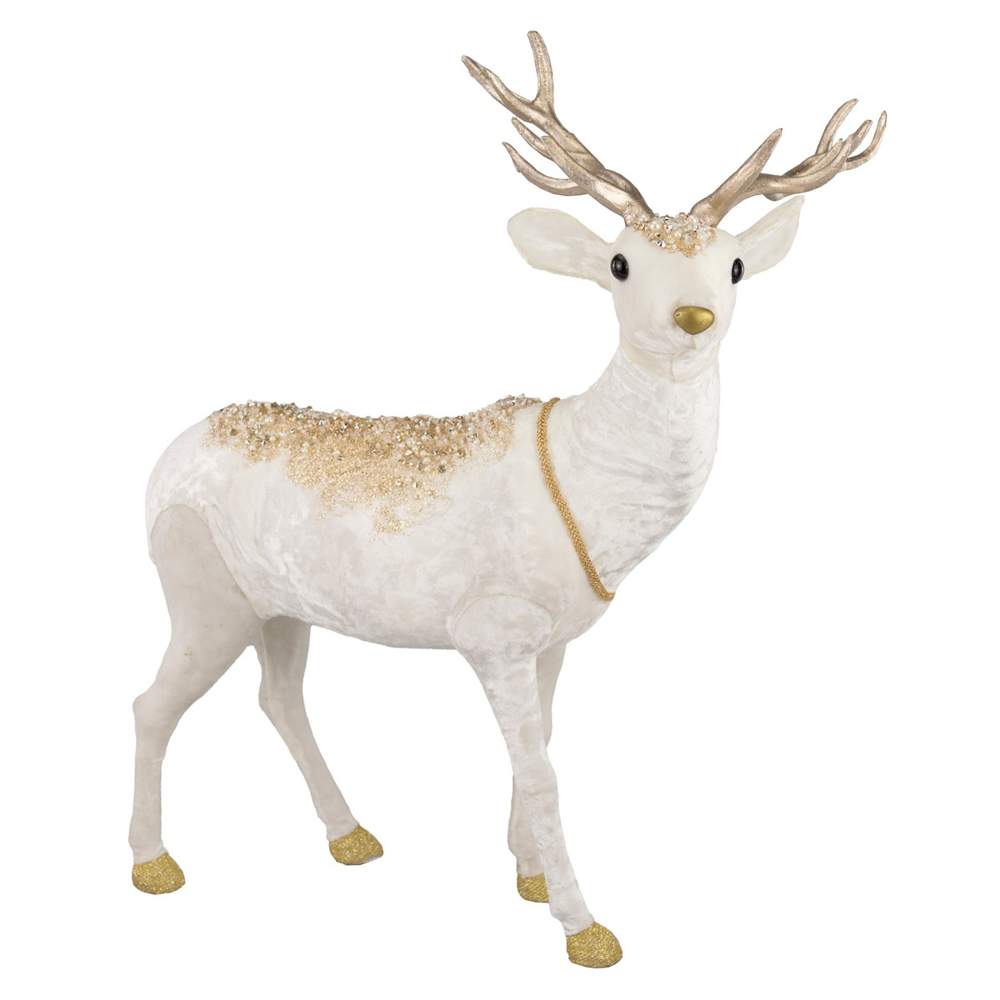 DECOLINE Фигурка Олень 688201739 белый 53х43х24см (пенопласт/текстиль) 