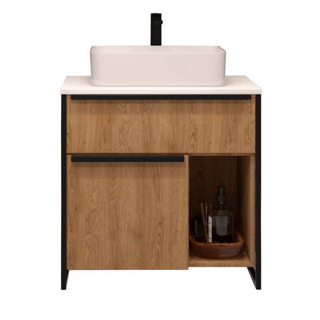 Тумба EVA GOLD " Irvin 80" напольная+умыв.накл.А257А/Олимпия 560/Мокко380