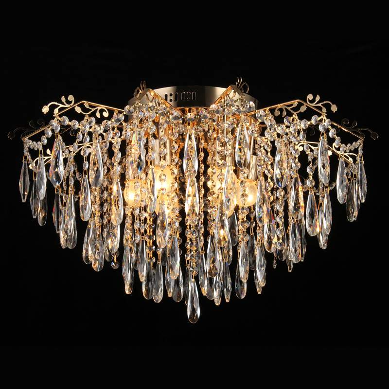 Люстра E1657/6 FGD золото/хрусталь 6х60W E27 d650 h390, QH19