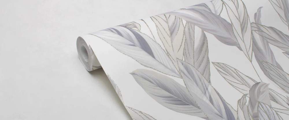 Обои 281691 Victoria Stenova / MAY мотив серо-беж. Листы на белом фоне 10,05х1,06 