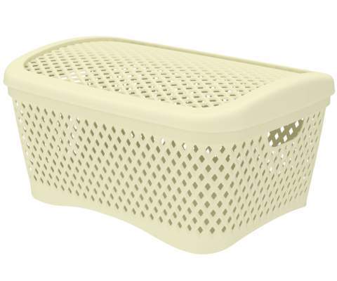 Корзинка Ромбики 7л беж с крыш.34х25 h17см выруб.руч. АП443/348086