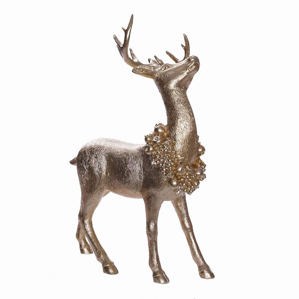 REMECO COLLECTION Фигурка 793873 Олень с венком из фруктов золото 22,5х13х32,5см
