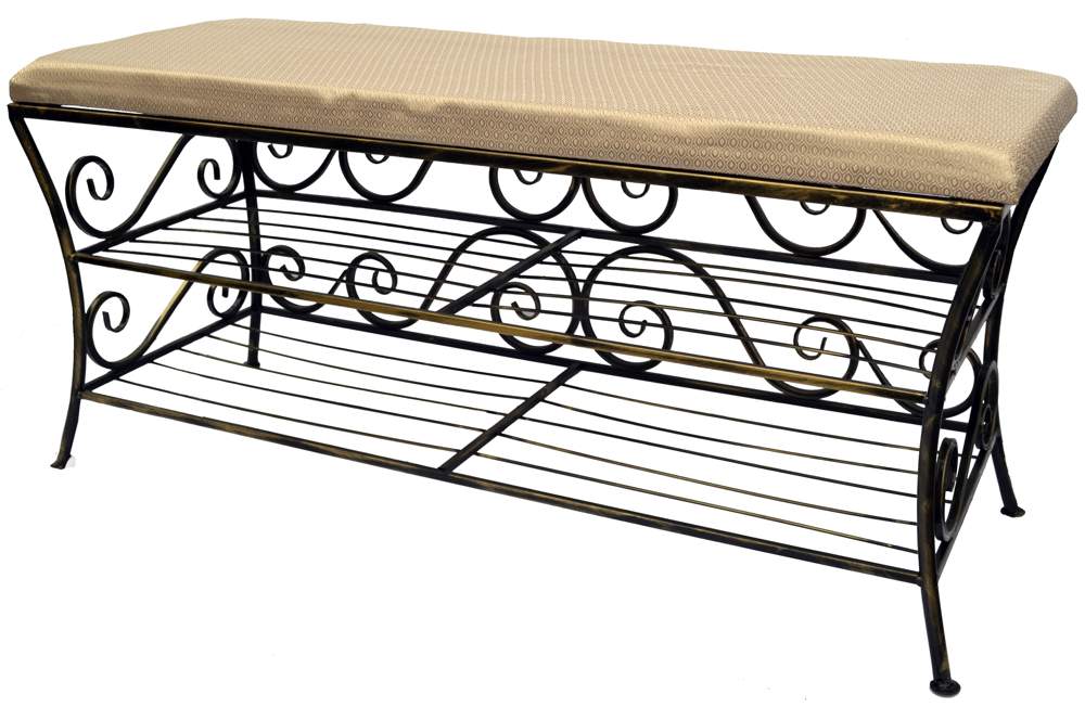 МЕТАЛЛ-ДЕКОР Обувница-Банкетка №547 2-ух ярусная h50*110*40см