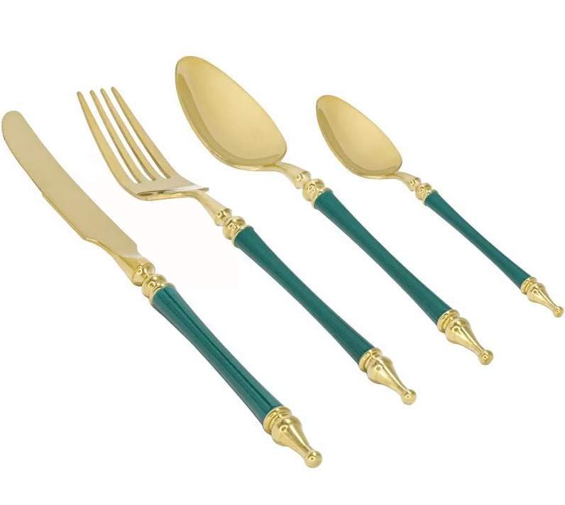 LENARDI Набор столовых приборов 6 персон 24 пр 197-021 зеленый 