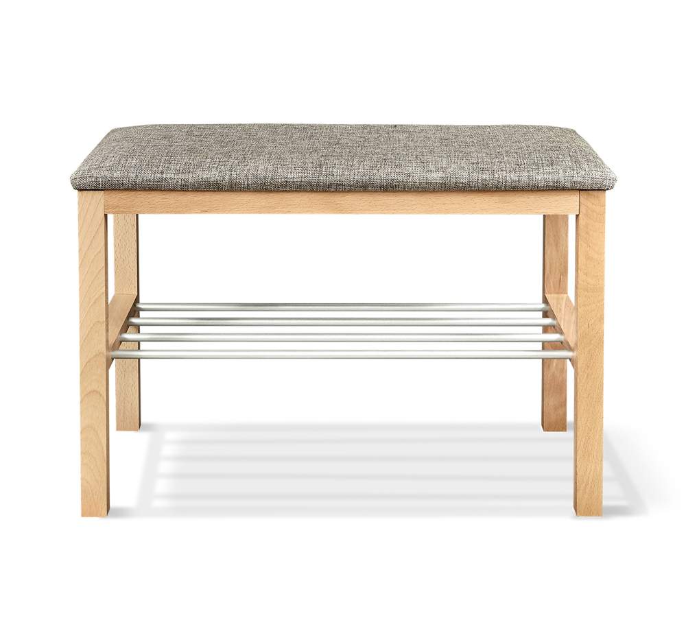 Банкетка Sheffilton  Альберо SHT-В2  дерево/рогожка/металл Б-31 прозр.лак/кадр./алюм.металл