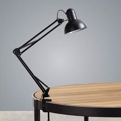 Св-к настольный MRC-101 E27 60W черная, на струбцине, MRE19