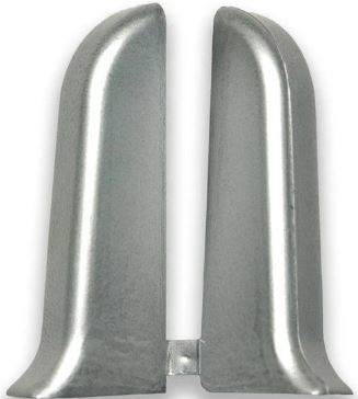 081 Заглушки торцевые (пара)  Идеал Комфорт, Металлик серебристый, 55мм