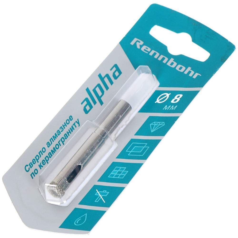 Сверло алмаз.по керамограниту и керамике  "Rennbohr"  8мм  676208
