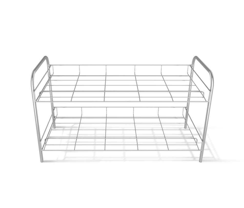 Полка д/обуви Sheffilton  SHT-639-2  металл ПЛТ-154-2 хром лак/черный