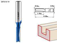 Фреза ЗУБР пазовая прямая D=6мм L=19мм  хв.-8мм   28753-6-19