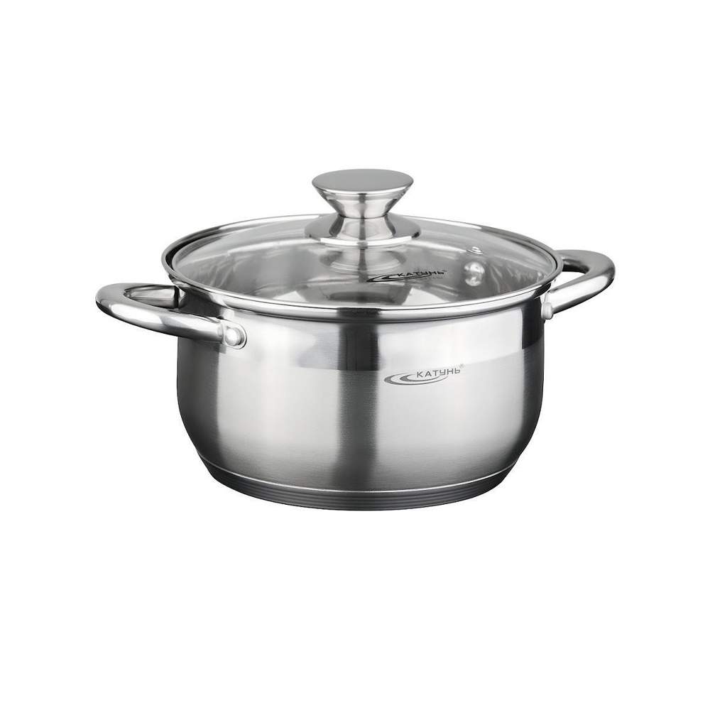 КАТУНЬ Диана Кастрюля 2,5л 18см капсульное дно с/кр индукция /нерж/ КТ01-D-22