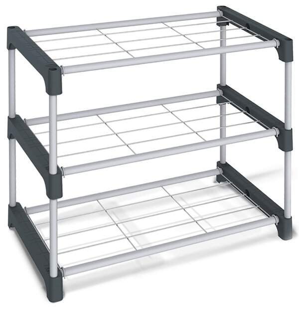 Полка д/обуви Sheffilton SHT-SR8-Р пластик/металл серый/темно-серый