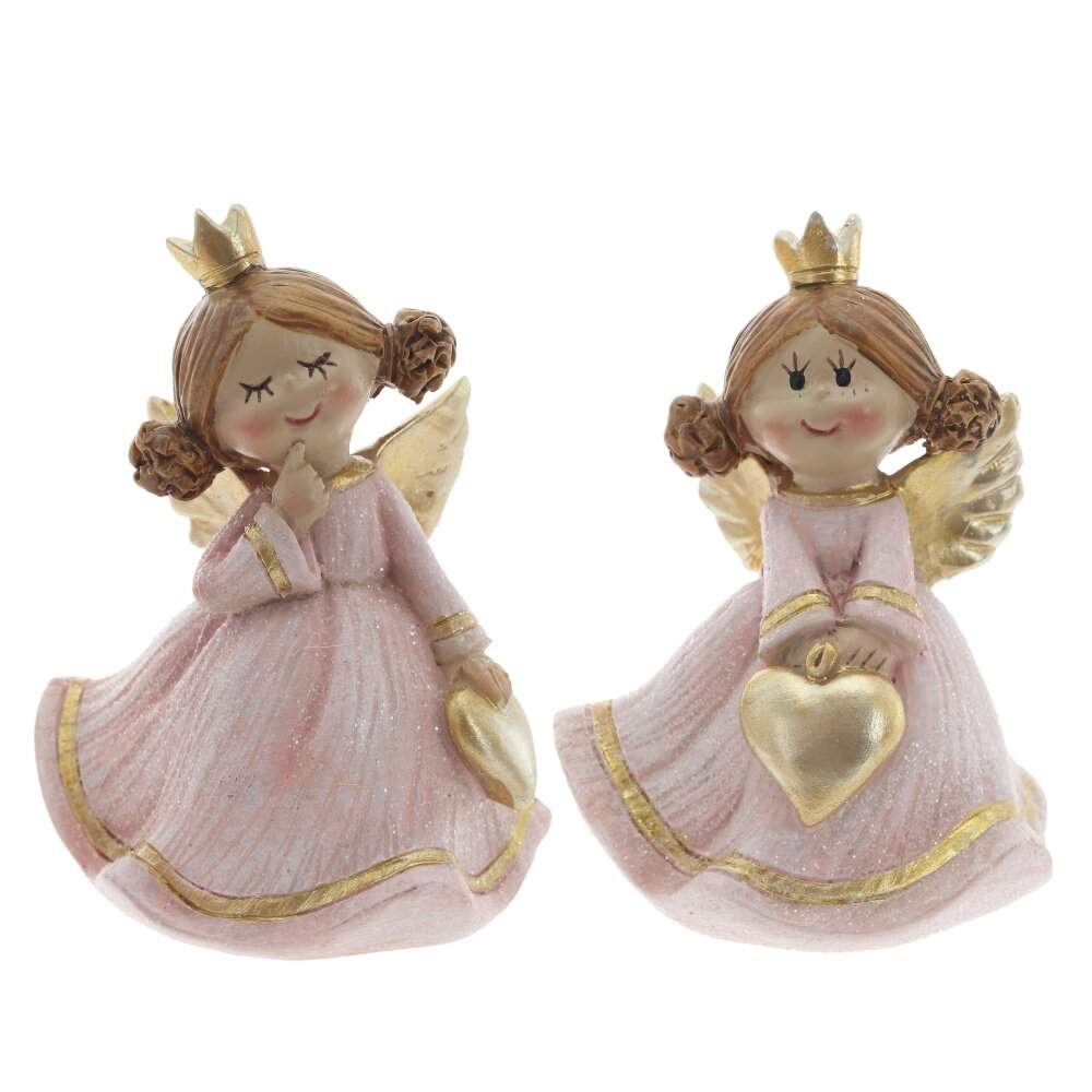 REMECO COLLECTION Фигурка 824892 Ангел розовый/золото 5х4х7,5см 2 вида (полимер)