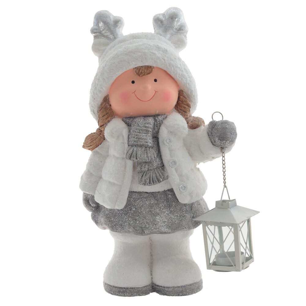 REMECO COLLECTION Фигурка 791587 Девочка с фонарем 25х14х40см (магнезия)
