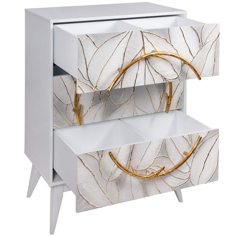 Комод "Арт"  (Айс(Бл)  цв.к. Амбер(Бр) 11632