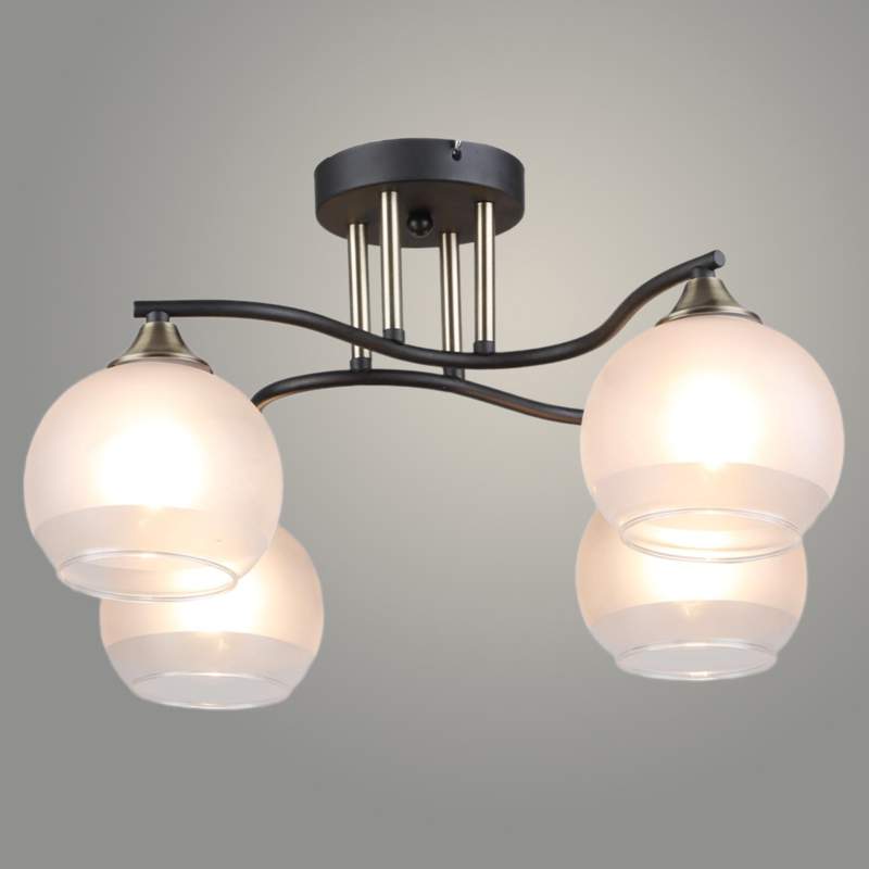 Люстра K2210/4 BK+AB черный/бронза 4х60W E27 d580 h250, QH24