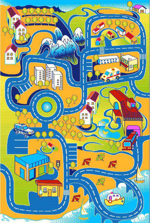 Ковер Baby Carving  6024  0,8х1,5  OranjLacivert