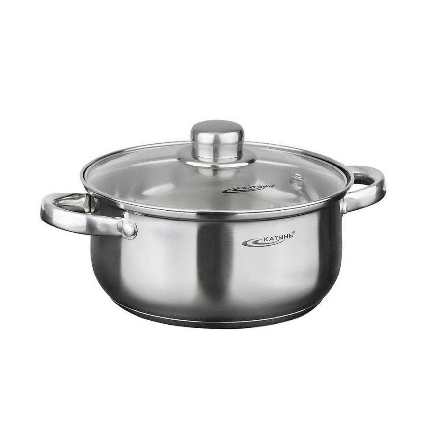 КАТУНЬ Гретта Кастрюля 0,8л 14см капсульное дно с/кр индукция /нерж/ КТ04-D-14