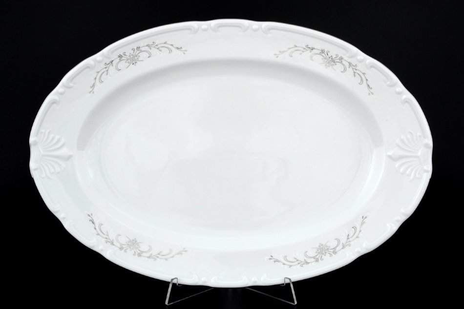 CONSTANCE Серый орнамент Блюдо овальное 39см 7351100/15922/БТФ0770