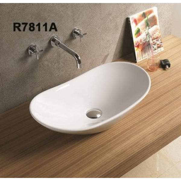 Раковина R7811A накладная на столешницу Белая  615х360х155мм Р
