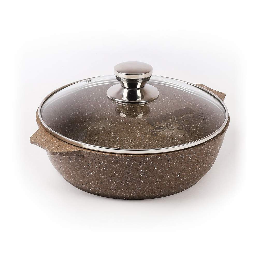 МЕЧТА Гранит Brown Жаровня 32806 с крышкой 2,4л АП покрытие 