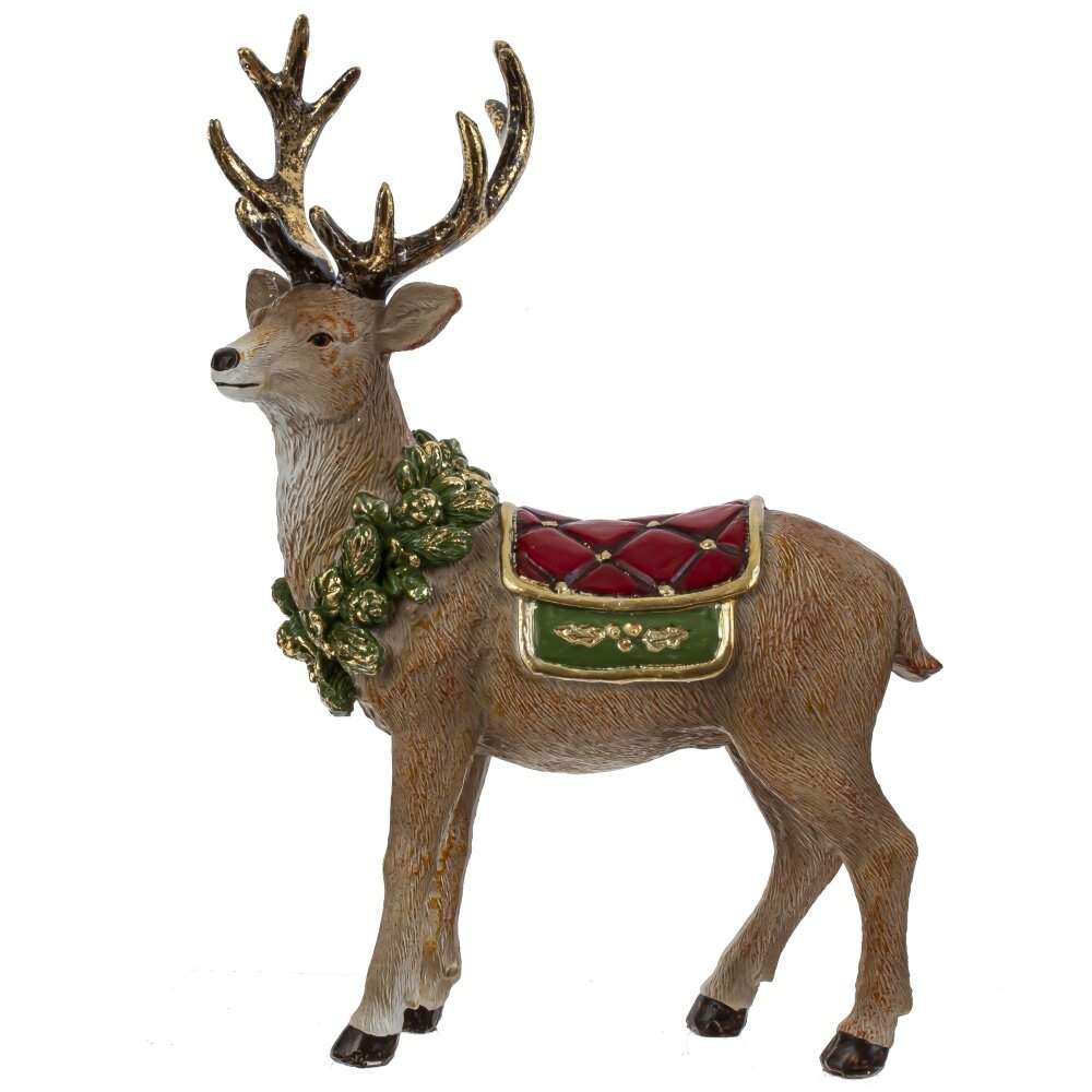 REMECO COLLECTION Фигурка 812594 Олень с еловым венком 18х8х27см (полимер)