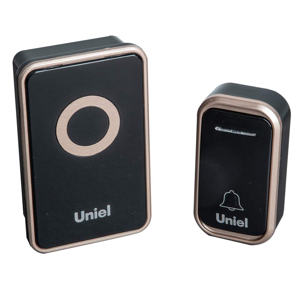 Звонок электронный UDB-094W-R1T1-38S-BL/GL черн.с золотистым