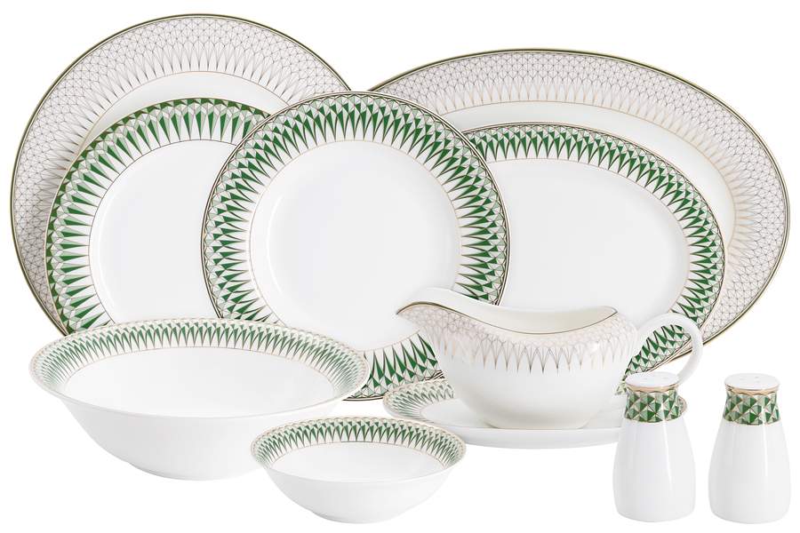 EMILY Изумруд Сервиз обеденный 27пр/6 персон AL-1005/27-E11