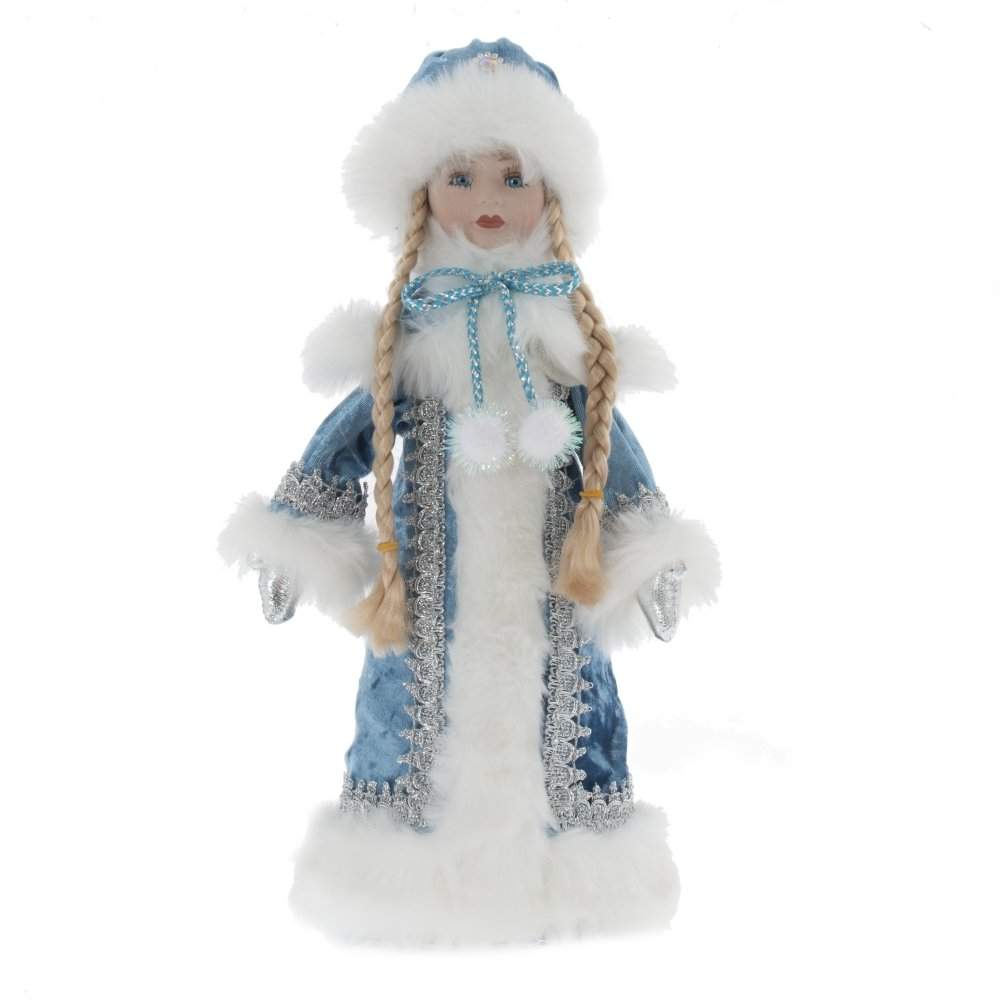 REMECO COLLECTION Снегурочка 722237 в голубой шубке 17х17х39см с емкостью д/подарков