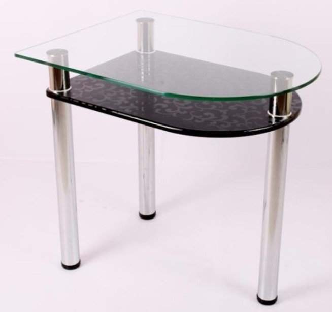 Стол Обеденный 4.4  МДФ стальной гобелен  с полкой 