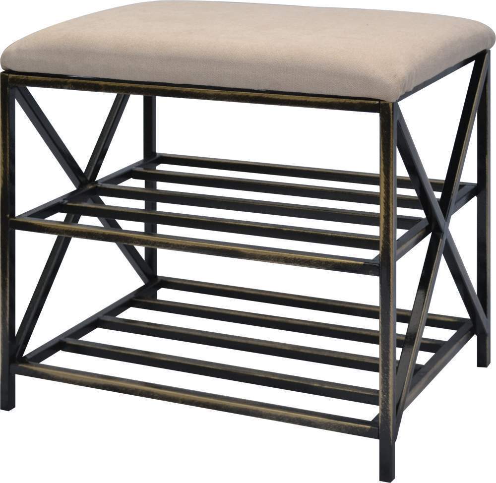 МЕТАЛЛ-ДЕКОР Обувница-Банкетка №1357 2-ух ярусная h50*35*50см