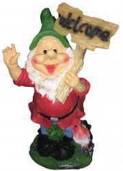 Гном  ФП334  с табличкой  WELCOME с петухом 61см 